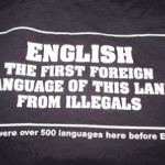 A shirt with a slogan about English.