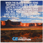 Native American quote about land belonging.