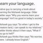 Mohawk man learns his native language.